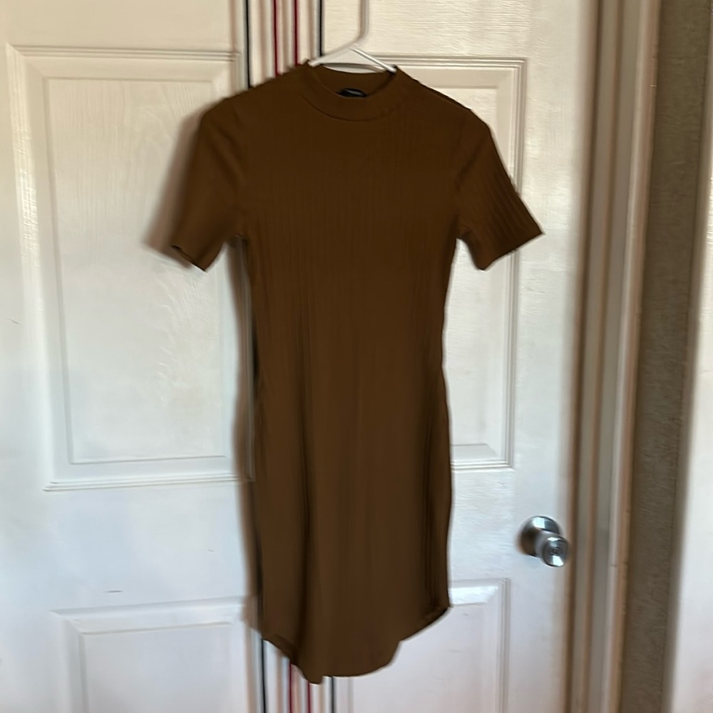 Forever 21 ribbed dress, color caramel brown, size S
